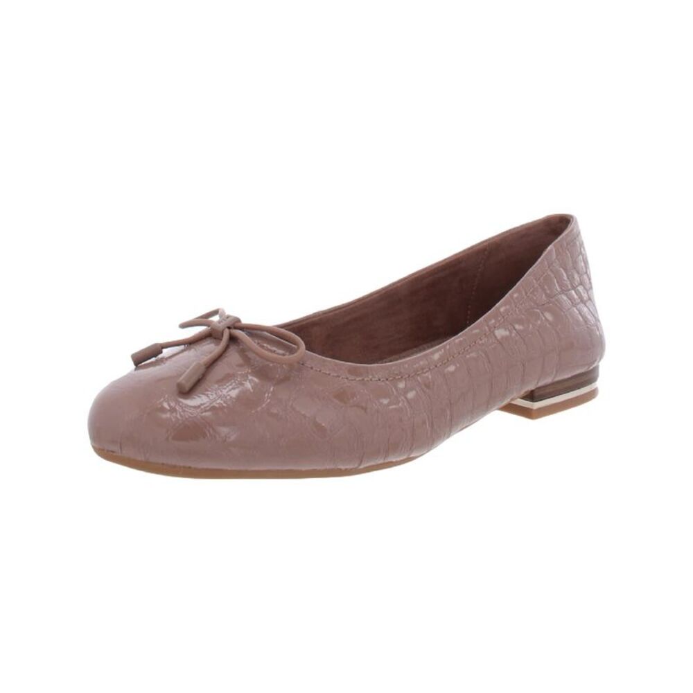 KENNETH COLE Womens Brown Crocodile Heel Balance Slip On Ballet Flats 8 M